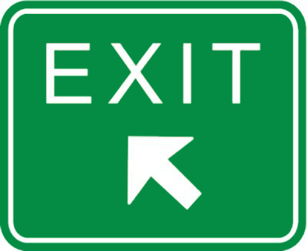 Road sign indicating motorway exit