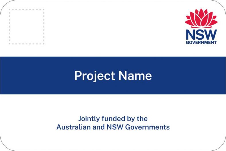 Jointly funded between NSW and Federal Government sign template