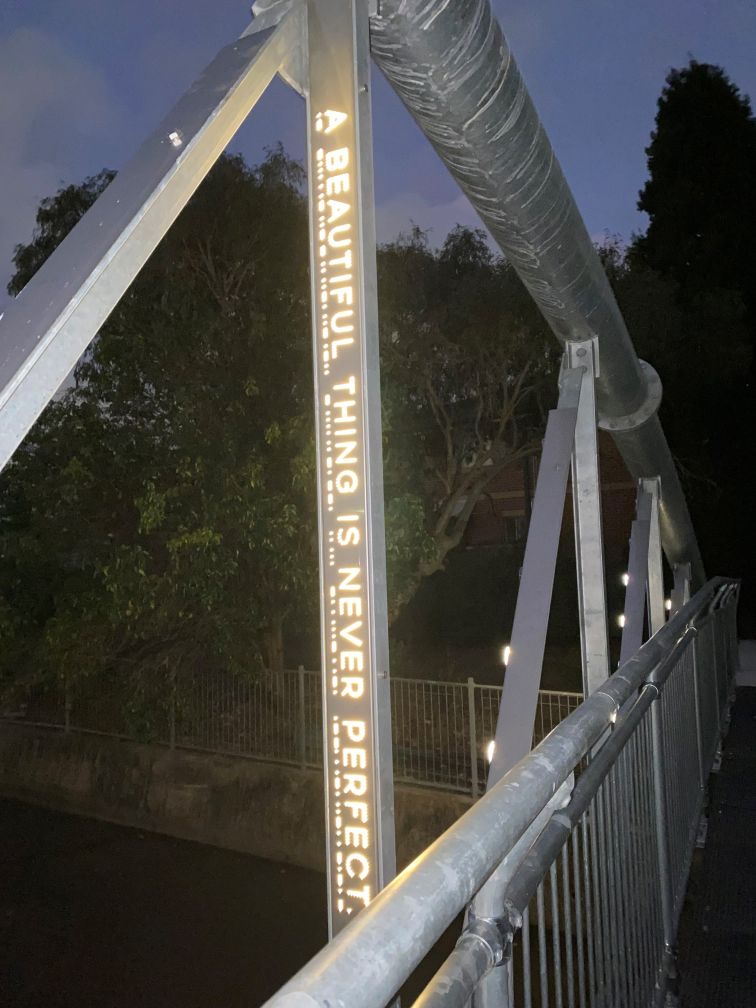Light installation on Hamilton Street bridge