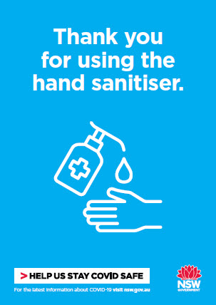 sanitiser hand using thank poster nsw covid posters