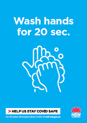 COVID-19 poster: Wash hands for 20 seconds