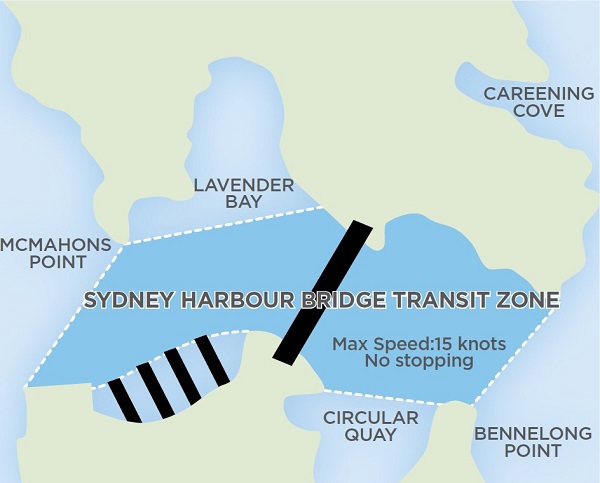 Map of the Sydney Harbour Bridge transit zone