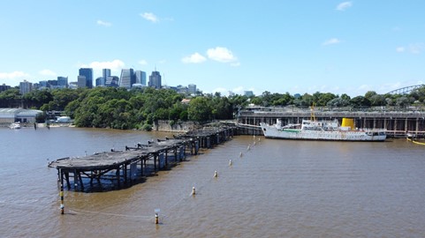 Coal Loader Wharf, March 2022 (Image courtesy of Transport for NSW)
