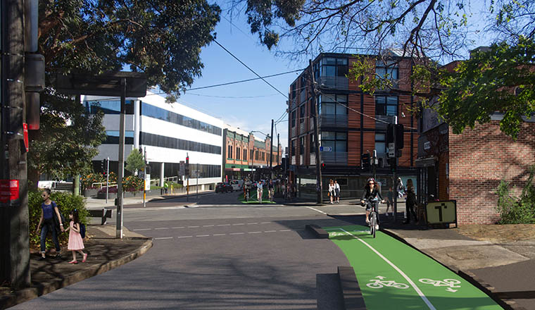 Impression of Wilson Street Cycleway 