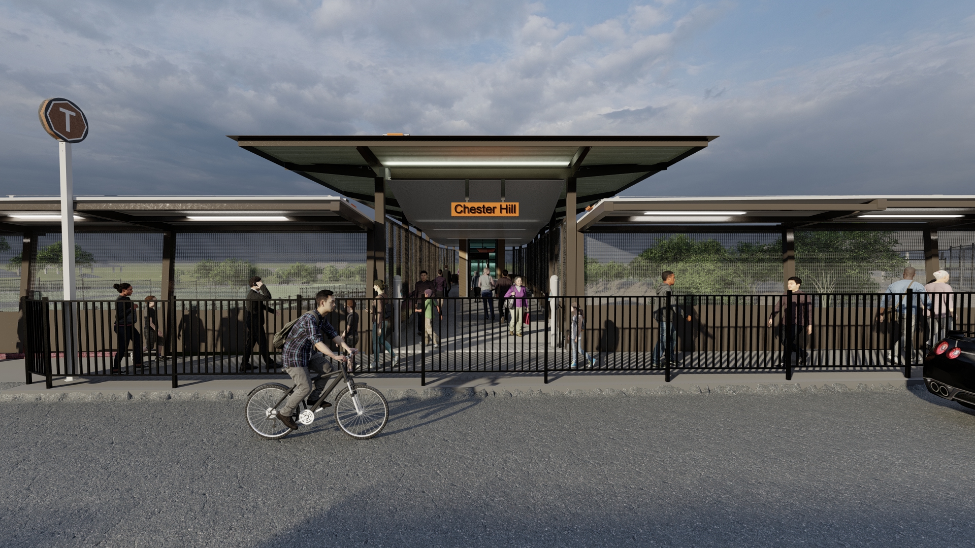 Artist’s impression of the proposed Chester Hill Station Upgrade, subject to change during detailed design stage 