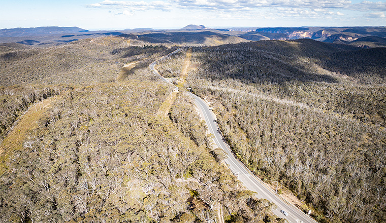 Aerial view of Bells Line Road