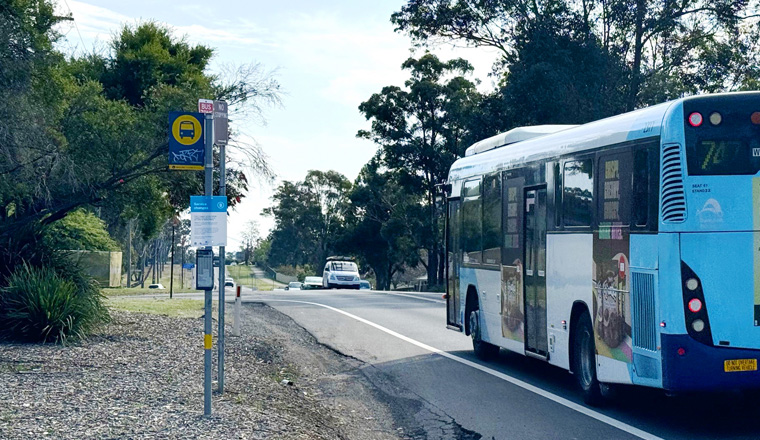 Woodstock Ave Mt Druitt indented bus bay.