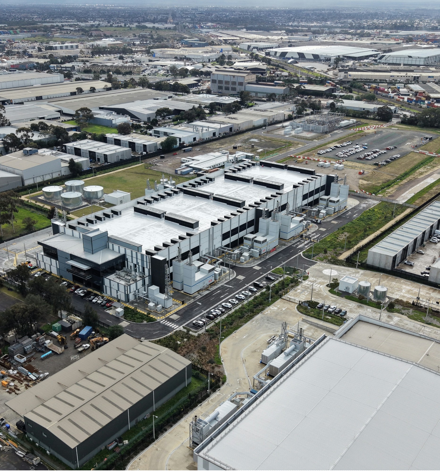 Aerial view data centre Melbourne