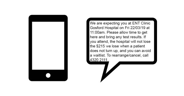 Gosford hospital text message