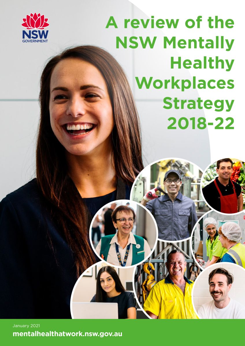 Image of the front cover for the Mental health at work review document