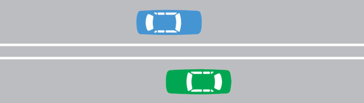 Road with wide centrelines