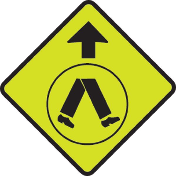 Pedestrian crossing ahead sign