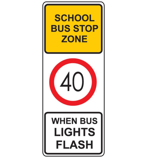School Bus Stop Zone When bus lights flash