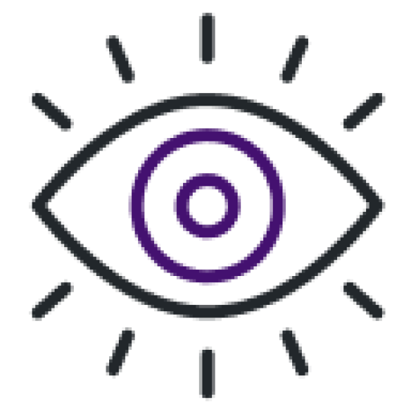 Eye icon with purple iris