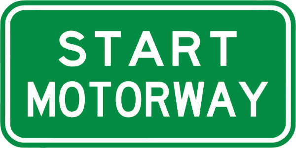 Road sign showing start of motorway