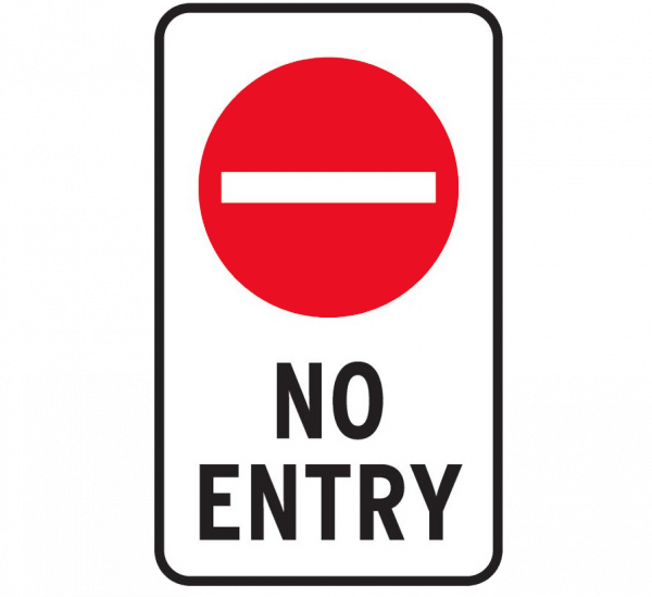 ‘No entry’ road sign