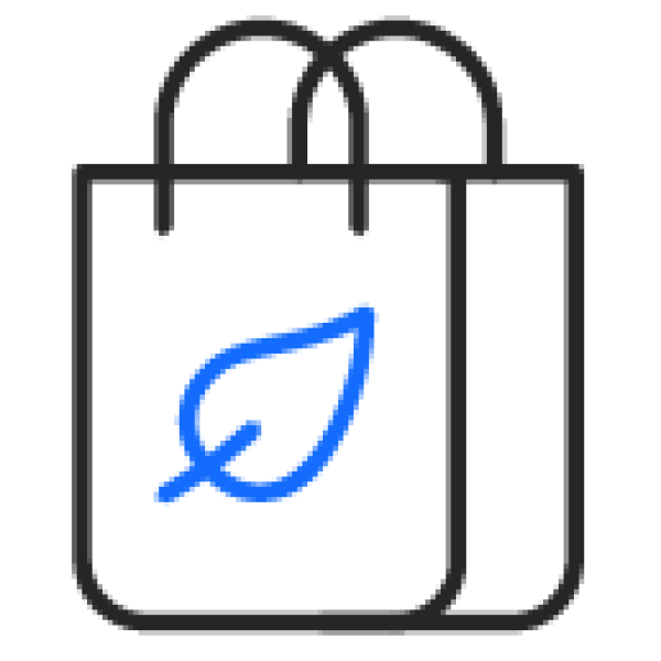 shopping bag with leaf icon
