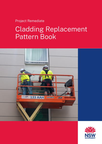 An image showing the front cover of the Cladding replacement pattern book.