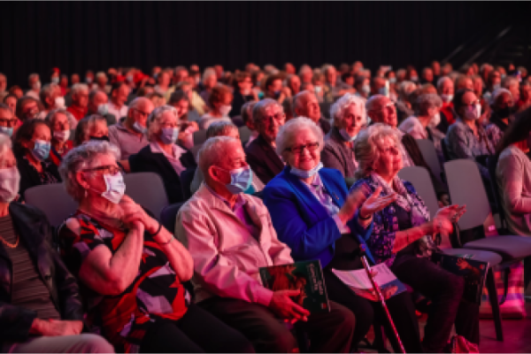 Crowd of seniors at a show
