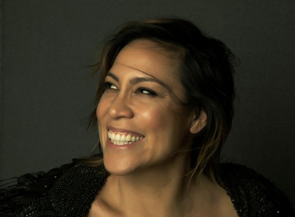 Portrait shot of Kate Ceberano smiling