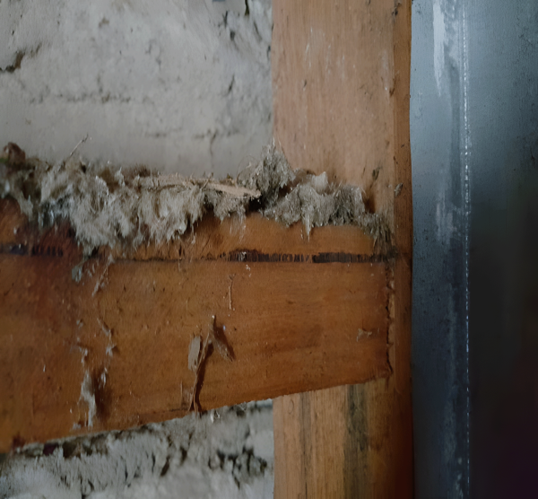 loose fill asbestos in a wall