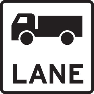 Truck lane sign