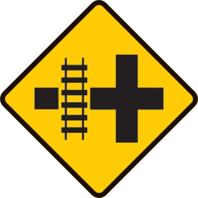Railway level crossing on side road