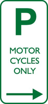 Motorcycle only parking sign