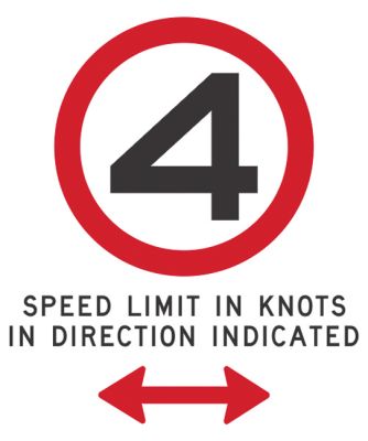 Illustration of 4 knot speed limit sign
