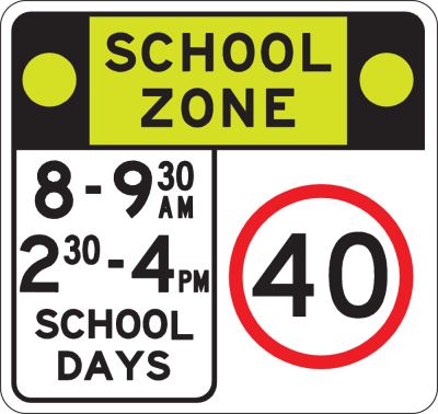 Example of school zone signs