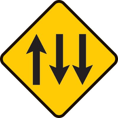 Road ahead has 2 oncoming lanes in opposite direction