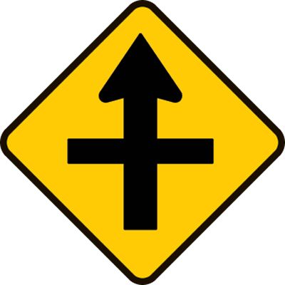 Crossroads ahead. Be prepare to stop