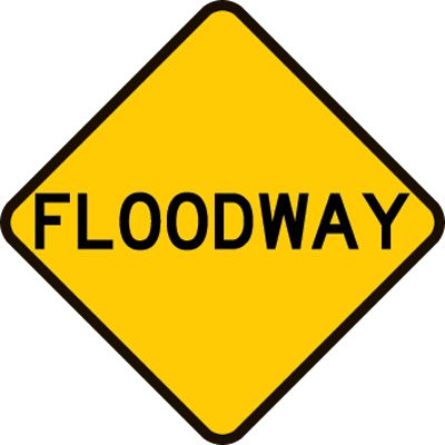 Causeway ahead. Road may be covered in water. Proceed with caution