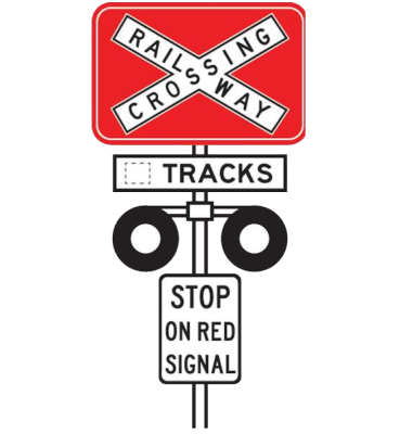 Stop on red signal road sign