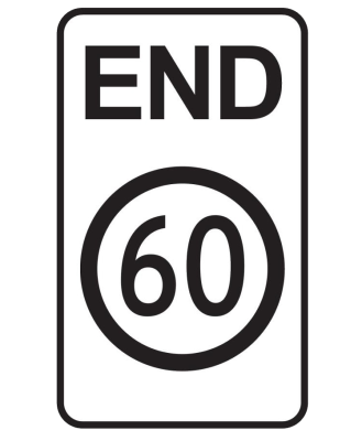 Speed limits End 60 road sign