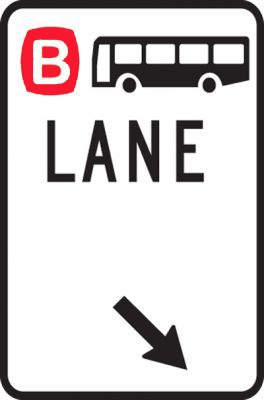 Bus lane road sign