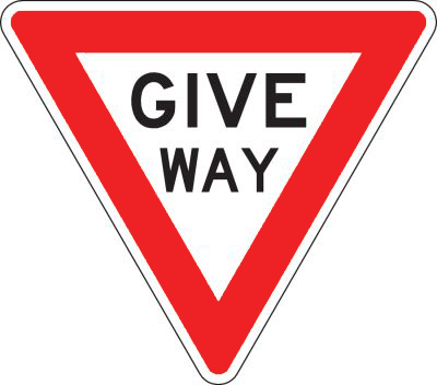 'Give way' road sign
