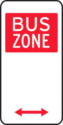 Bus zone on both sides of the sign
