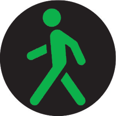 Green pedestrian symbol
