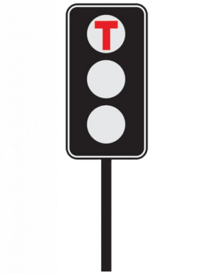 Red ‘T’ signal means trams must stop at the intersection