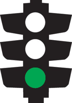 Traffic light showing green signal