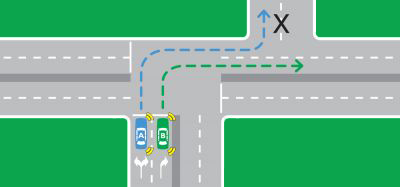 Cars at an intersection