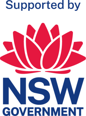 NSW government logo with supported by
