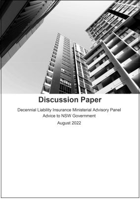 Front cover of the decennial liability insurance discussion paper