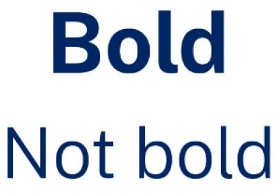 Pictogram of the words bold in bold and not bold in normal text