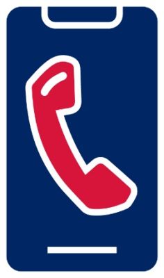 Pictogram of mobile phone with telephone icon 