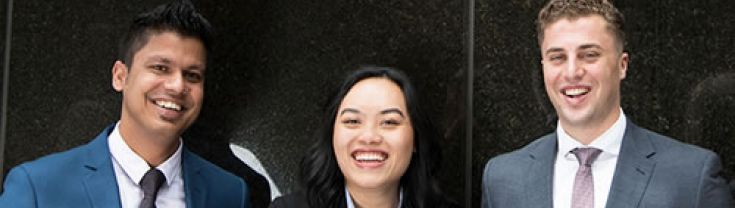 Three people in the NSW Government graduate program