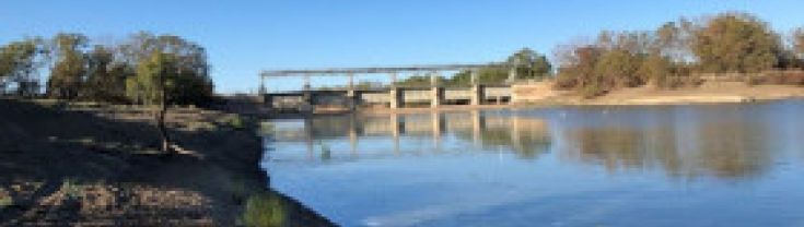 Water flow at Menindee Lakes after February 2020 rain