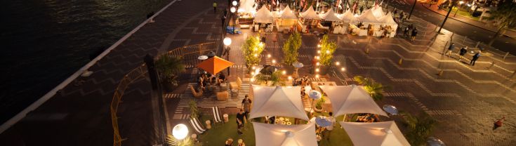 Aerial view of outdoor dining in Sydney NSW