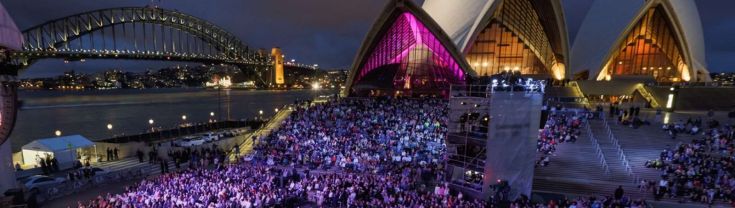 Sydney Opera House Forecourt at night